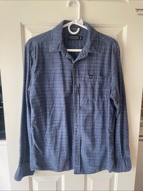 Fish Hippie Men's Gray-Blue Plaid Button-Down Shirt